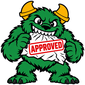 Berzerker the Beast holding an approved permit